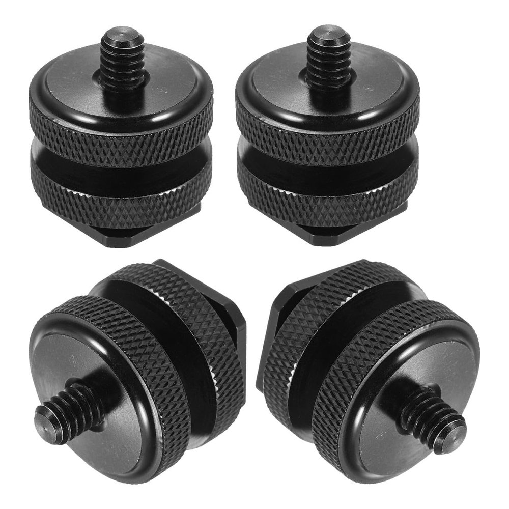 CIYODO 4pcs Camera Hot Shoe Mount Adapter Double Screw Tripod Screw for Easy Locking Compatible Camera Accessories