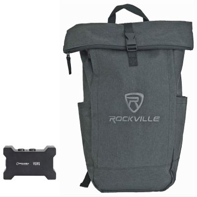Audiosavings Bundle: American DJ Power Bone T1T1 6 Port Power Supply w/4 Edison+2 USB Output Sockets Bundle with Rockville RPAK Charcoal Stylish Durable Backpack Bag (2 Items)