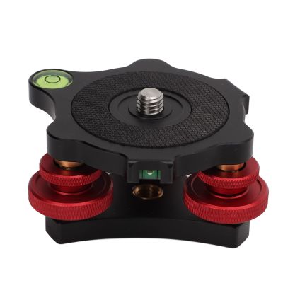 64 Camera Leveler, Aluminum Alloy Tripod Head Leveling Base, 3/8 Thread, 5 Horizontal Adjustment Angle Triple Wheel Leveler for Macro Panoramic Photography