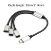 Fowspvzn USB C Male to 3 USB C Female Splitter Cord Converter Multiple Hubs USB C Port Hub Power Split Adapter 11.81inch view 4