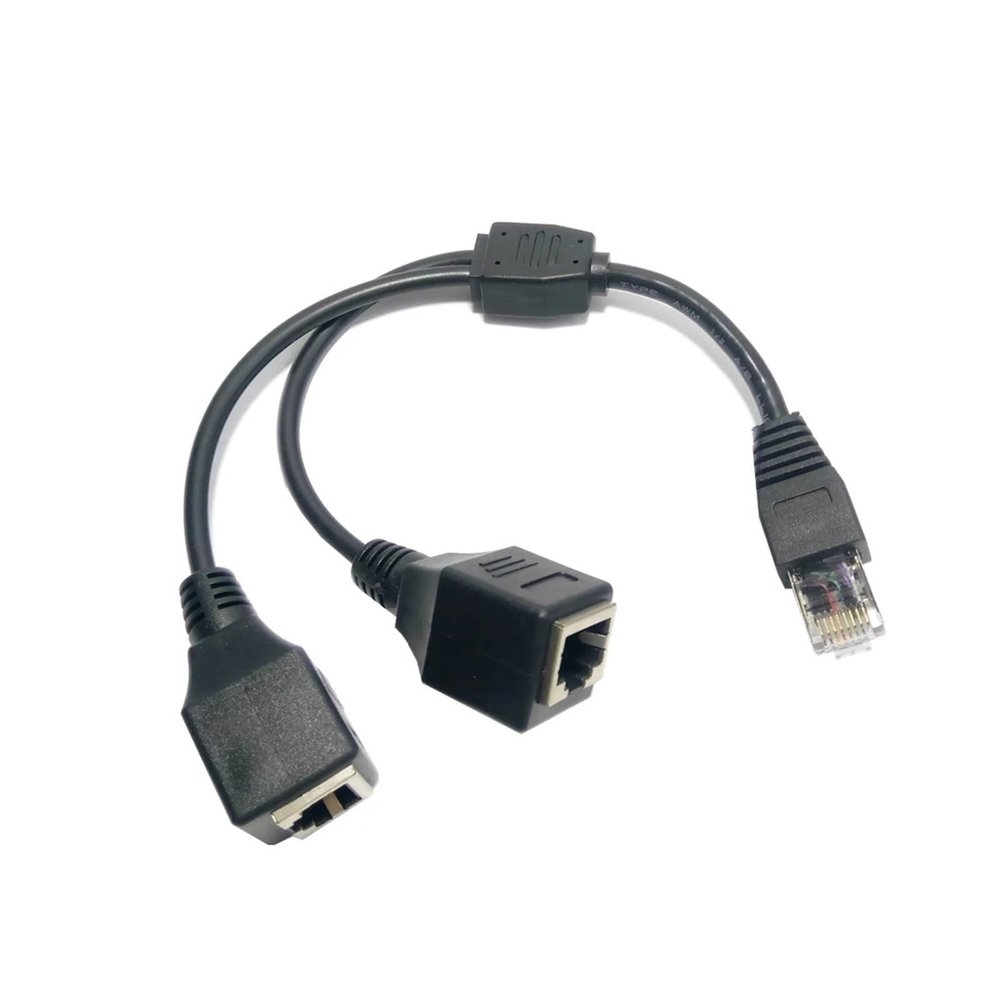 1 P/Lug to 2 Female Plugs 2 Possibilities RJ45 Port Ethernet Network Splitter P/Lug Expansion Cable Router LAN Dual Port P/Lug Adap