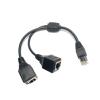 1 P/Lug to 2 Female Plugs 2 Possibilities RJ45 Port Ethernet Network Splitter P/Lug Expansion Cable Router LAN Dual Port P/Lug Adap view 1