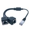 1 P/Lug to 2 Female Plugs 2 Possibilities RJ45 Port Ethernet Network Splitter P/Lug Expansion Cable Router LAN Dual Port P/Lug Adap view 4
