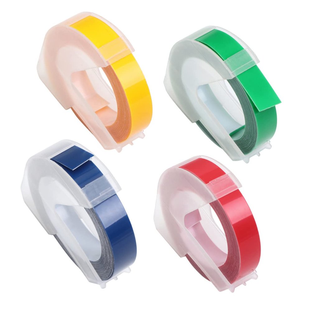 CIYODO Stylish Embossing Label Printer Tape Self-Adhesive Green Manual Labels for Use Pet Material Easy to Carry Printing