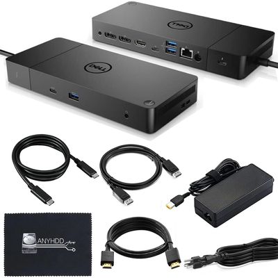 Dell WD19TB Thunderbolt Docking Station with 180W AC Power Adapter (130W Power Delivery) + HDMI Cable + DisplayPort Cable + Thunderbolt Cable + Microfiber Cloth Included
