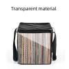 Record Storage Bag Holds Up to 50pcs 12 Inch Records, Oxford Fabric Metal Zip Organizer Bag with Tear Carrying Strap, for Collecting Magazines view 3