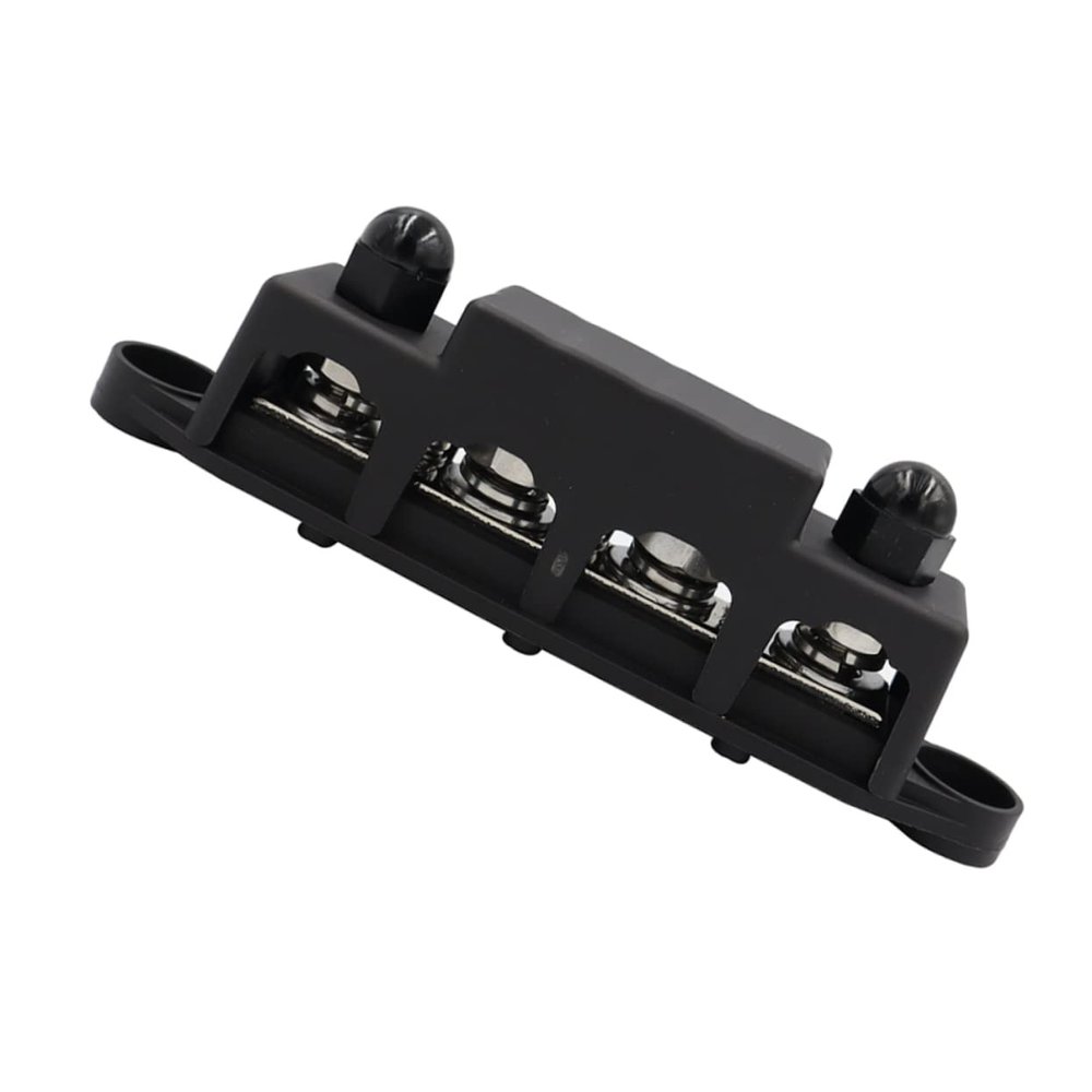 FELTECHELECTR Rv Power Distribution Block Marine Bus Bar 4 Distribution Blocks 5/16'' Bolt 48v Dc 250a Waterproof Abs Cover Excellent Conductivity