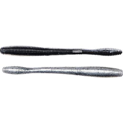 5.5" Straight Tail Worm-blk/Silver