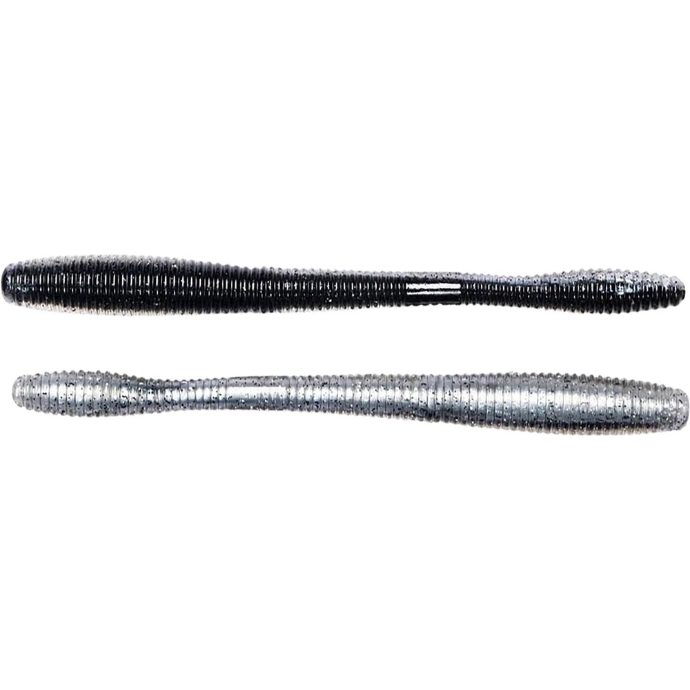 5.5" Straight Tail Worm-blk/Silver