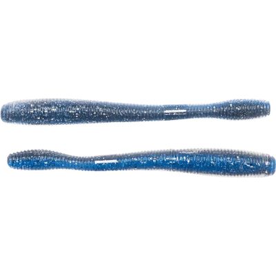 4.5" Straight Tail Worm-Silver/Blue