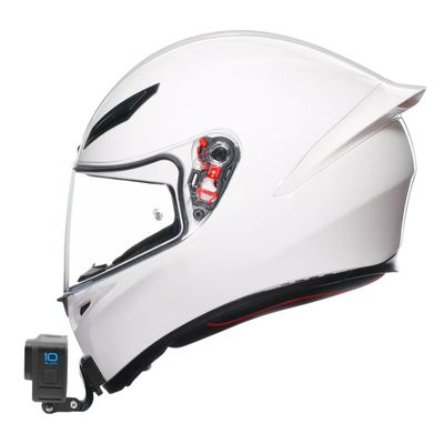 AGV K1S Chin Mount Kits Made for K1 S Helmet Camera Mount Kit Carbon Fiber Load Bearing Patch Adjustable Camera Bracket Compatible with GoPro Hero Insta360 DJI Action Cams (Plastic Base)