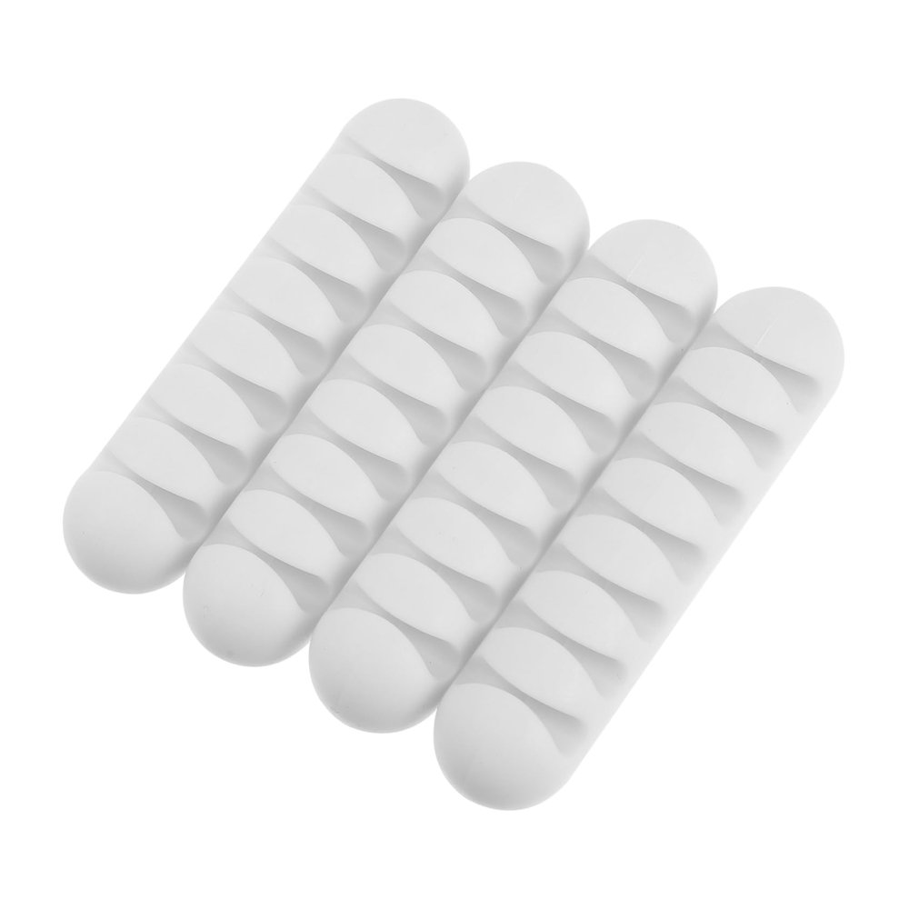 FELTECHELECTR 4pcs Adhesive Cable Organizer Cord Holders for Wire Management for USB Cords Chargers and Office Use