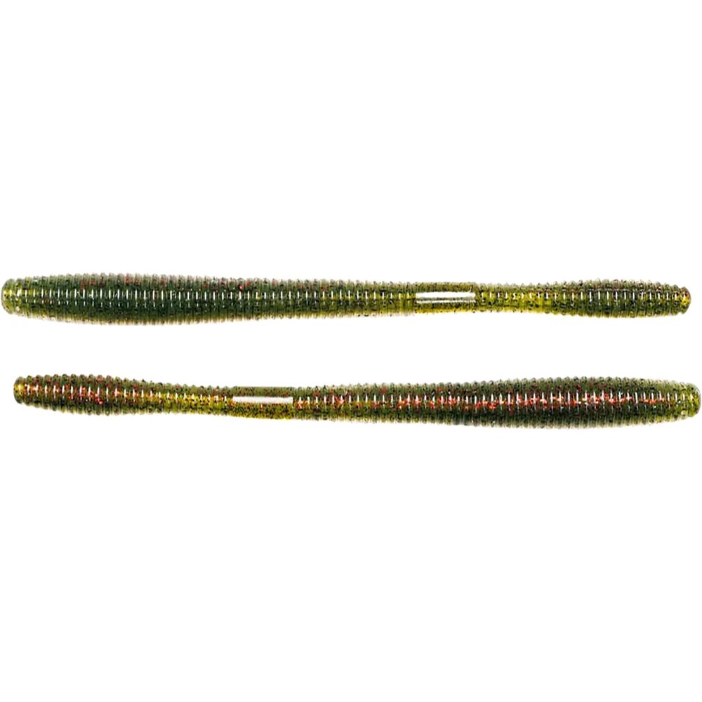6.5" Straight Tail Worm-Green/Red