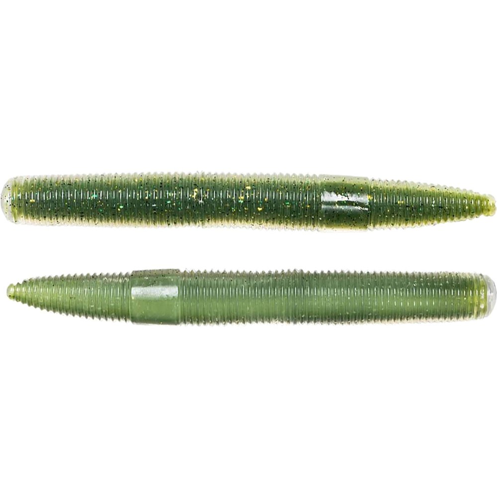 6" Stick Worm-Green/Cream