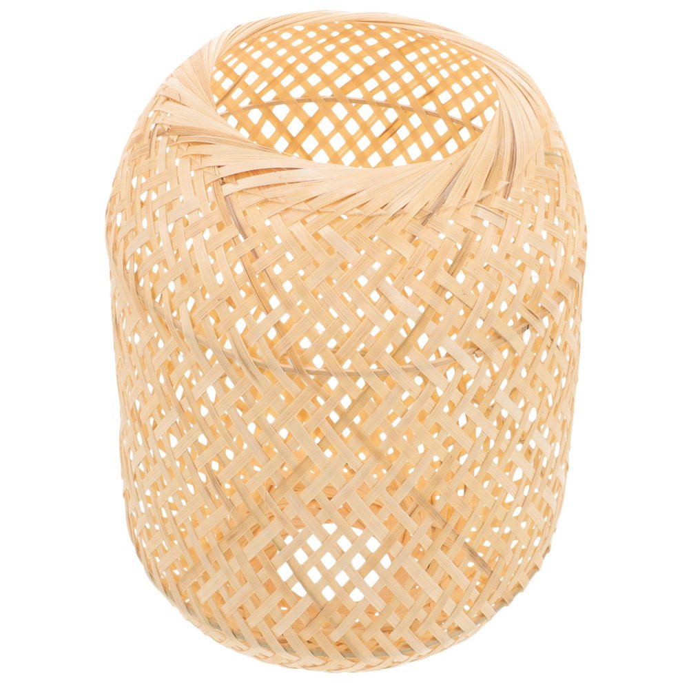 WHAMVOX Bamboo Lampshade Rustic Style Desk Lampshade Easy Install Decorative Lamp for Room