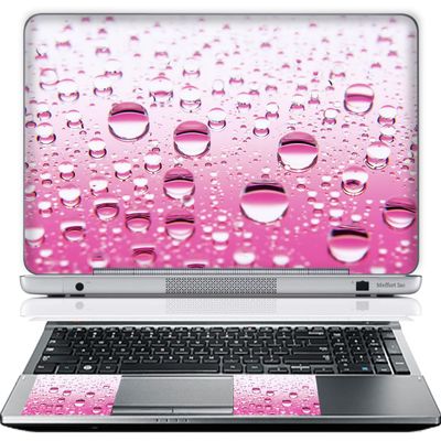 15 15.6 Inch Laptop Skin Sticker Cover Premium Sticker Cover Art Decal Decorative (Included 2 Wrist Pad Skins) - Pink Water Bubbles