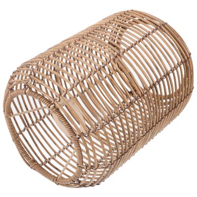 WHAMVOX Rattan Lamp Shade Replacement for Pendant Lamps Vintage Stylelampshade Ceiling Lampshade Scallops Easy Install for Bedroom Living Room