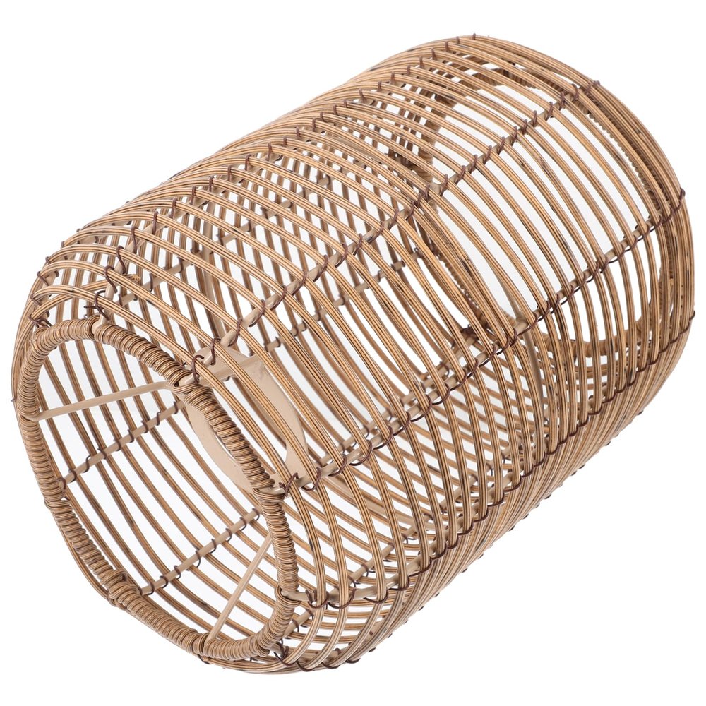 WHAMVOX Rattan Lamp Shade Replacement for Pendant Lamps Vintage Stylelampshade Ceiling Lampshade Scallops Easy Install for Bedroom Living Room