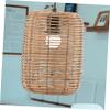 WHAMVOX Rattan Lamp Shade Replacement for Pendant Lamps Vintage Stylelampshade Ceiling Lampshade Scallops Easy Install for Bedroom Living Room view 3
