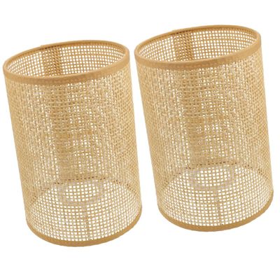 MERRYHAPY 2pcs Woven Pendant Light Shade Chandelier Lamp Shades Decorative Ceiling Light Cover