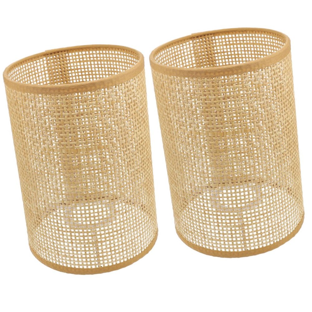 MERRYHAPY 2pcs Woven Pendant Light Shade Chandelier Lamp Shades Decorative Ceiling Light Cover
