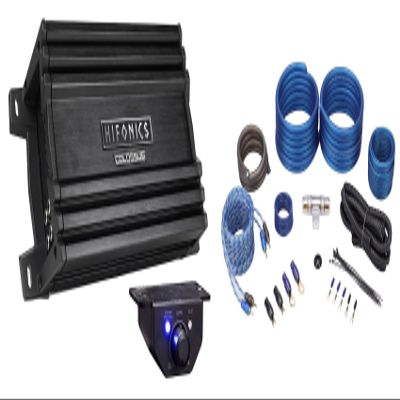 Audiosavings Bundle: Hifonics HCM-1200.1D 1200 Watt Mono Amplifier Mini 1 Ohm Class D Car Stereo Amp Bundle with Rockville RWK41 4 Gauge Complete Car Amp Wiring Installation Wire Kit (2 Items)