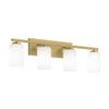 AFX LEOV3109MBLB Leo 31 inch Vanity Light | Requires 4 E26 A19 Bulbs | 60 Watts | Damp Rated Bathroom Wall Light | Modern Mirror Light | Light Antique Brass Finish | Residential and Commercial view 1