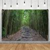 YongFoto Green Bamboo Backdrop 9x6ft Bamboo Forest Trail Nature Scenery Photography Background Birthday Wedding Party Banner Courtyard Living Room Sofa Wall Decor Photoshoot Wallpaper Booth Props view 2