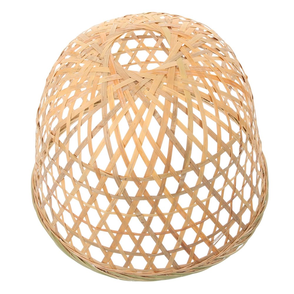 Hemobllo Rustic Bamboo Woven Pendant Lamp Shade Handmade Decorative Light Cover for Home Restaurant and Cafe Lightweight Easy to Install Unique Hollow Carved Design
