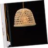 Hemobllo Rustic Bamboo Woven Pendant Lamp Shade Handmade Decorative Light Cover for Home Restaurant and Cafe Lightweight Easy to Install Unique Hollow Carved Design view 2