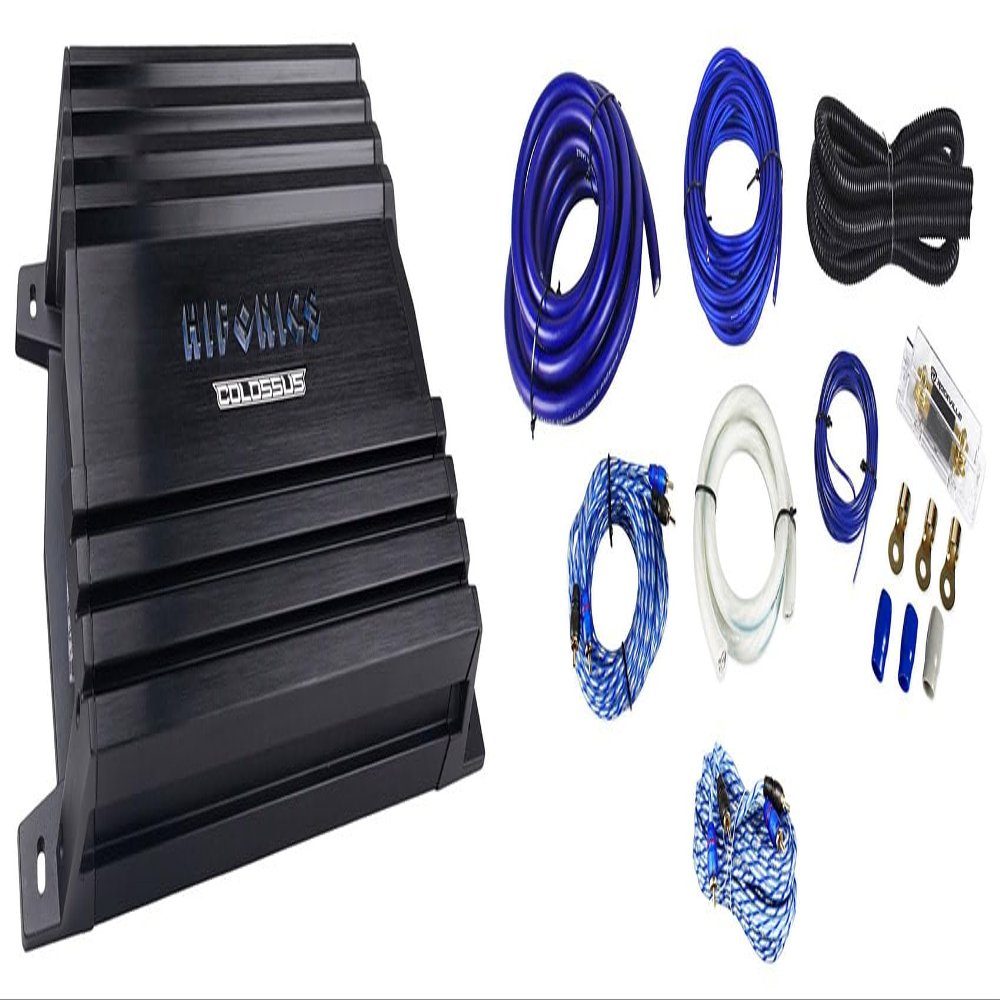 Audiosavings Bundle: Hifonics HAC-2000.4D Car Stereo Amplifier Bundle with Rockville RWK01 Car Amp Wiring Installation Wire Kit & Rockville RTR172 Twisted Pair RCA Cable (3 Items)
