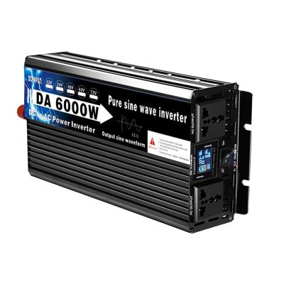 FORYON 12v 220v Pure Sine Wave Power Inverter 3500W 5500W 6000W Voltage Converters Double Outlet Car Solar Inverter 110V 50HZ 60HZ Universal(6000W Remote,48V_230V(50HZ))