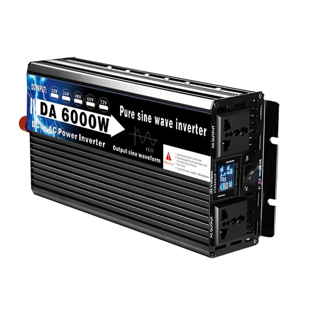 FORYON 12v 220v Pure Sine Wave Power Inverter 3500W 5500W 6000W Voltage Converters Double Outlet Car Solar Inverter 110V 50HZ 60HZ Universal(6000W Remote,48V_230V(50HZ))