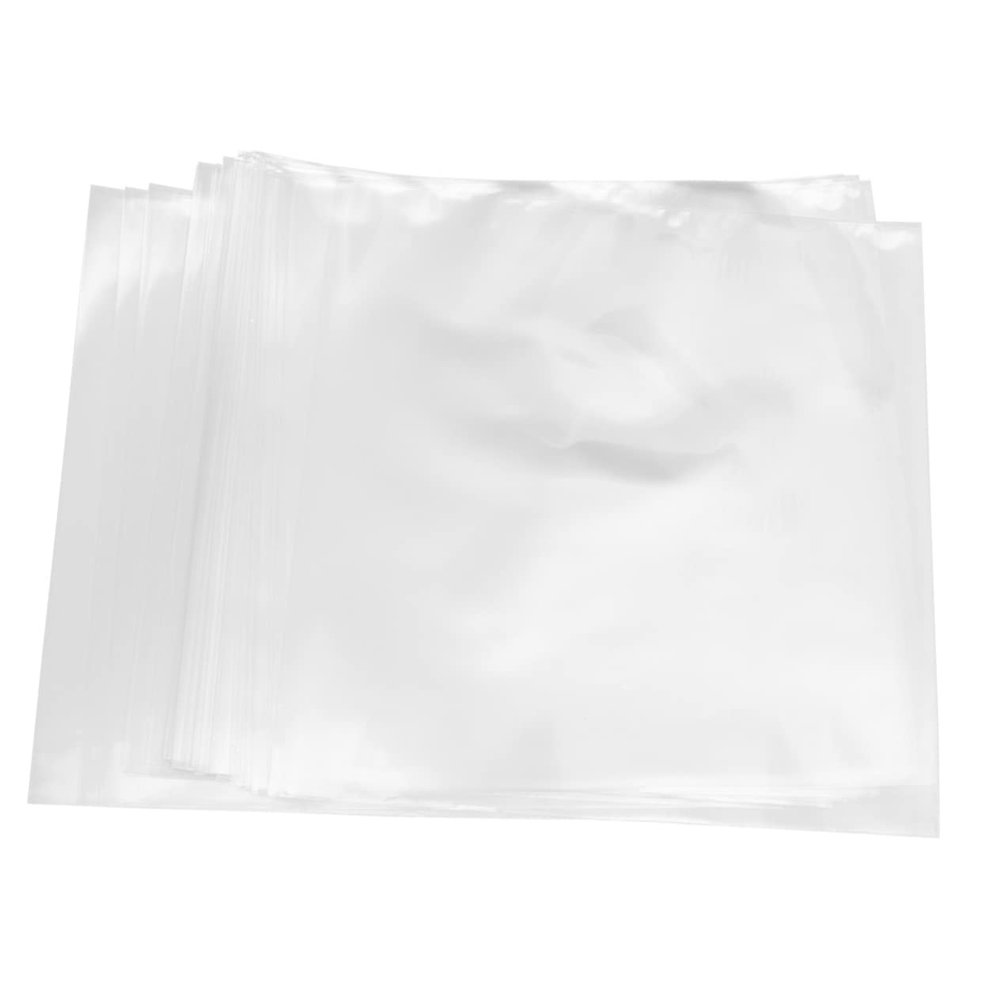 KICHOUSE Vinyl Record Protecter Case 50pcs Flat Open End Covers Sleeves Record Plastic Bags for Safe Storage and Longevity