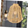 CIMAXIC Rustic Style Imitation Woven Rattan Lamp Shade Plastic Pendant Light Cover for Home Decor Ceiling Hanging Lamp view 4