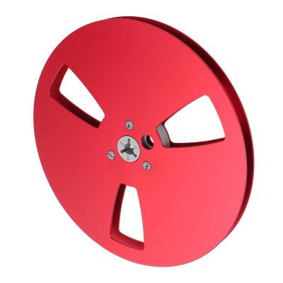 1/4 7 Inch Empty Tape Reel, 3 Holes Open Reel Sound Tape Empty Reel for TEAC for Studer, Aluminum Alloy Take Up Reel Small Hub for Recording (Red)