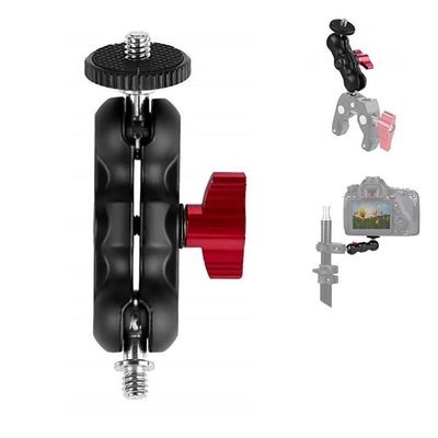 HuaerHui Double Ball Head Mount Multi-Function Aluminum Mini Magic Arm with 1/4-20 Screw for Monitor/LED Light/Microphone, Max Load up to 4.4lb