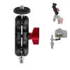HuaerHui Double Ball Head Mount Multi-Function Aluminum Mini Magic Arm with 1/4-20 Screw for Monitor/LED Light/Microphone, Max Load up to 4.4lb view 1