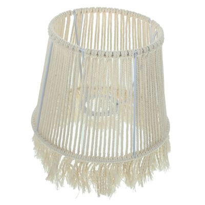 WHAMVOX Woven Cotton Rope Lampshade Macrame Lampshade for Hotel Versatile Desktop and Wall Light Cover