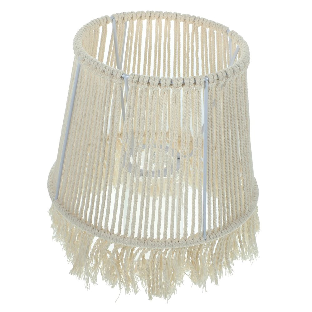 WHAMVOX Woven Cotton Rope Lampshade Macrame Lampshade for Hotel Versatile Desktop and Wall Light Cover