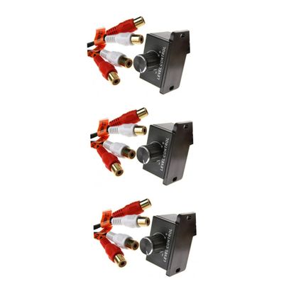 KONTONTY 3pcs Car Stereo Amplifier Level Volume Control Knob Connectors Bass Control for Enhanced Audio Cars Easy Installation