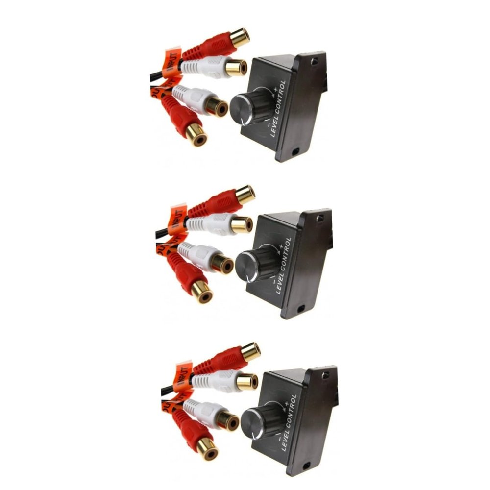KONTONTY 3pcs Car Stereo Amplifier Level Volume Control Knob Connectors Bass Control for Enhanced Audio Cars Easy Installation