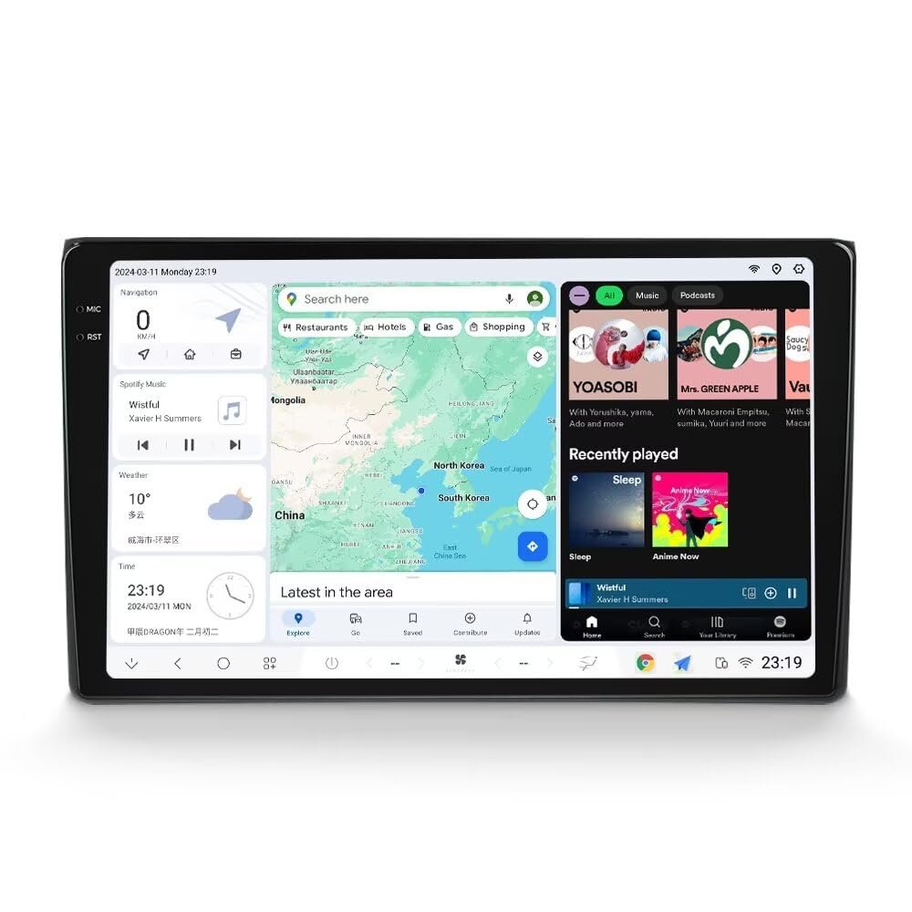 DUDUAUTO Android 13 Radio Stereo for Audi A4 2000-2009 - 8GB+128GB, Biorunn DUDU7 9.5 Inch OS 2K Dual Band GPS Wireless Car-Play Android Auto Navigation Upgrade Dash Kit Head Unit