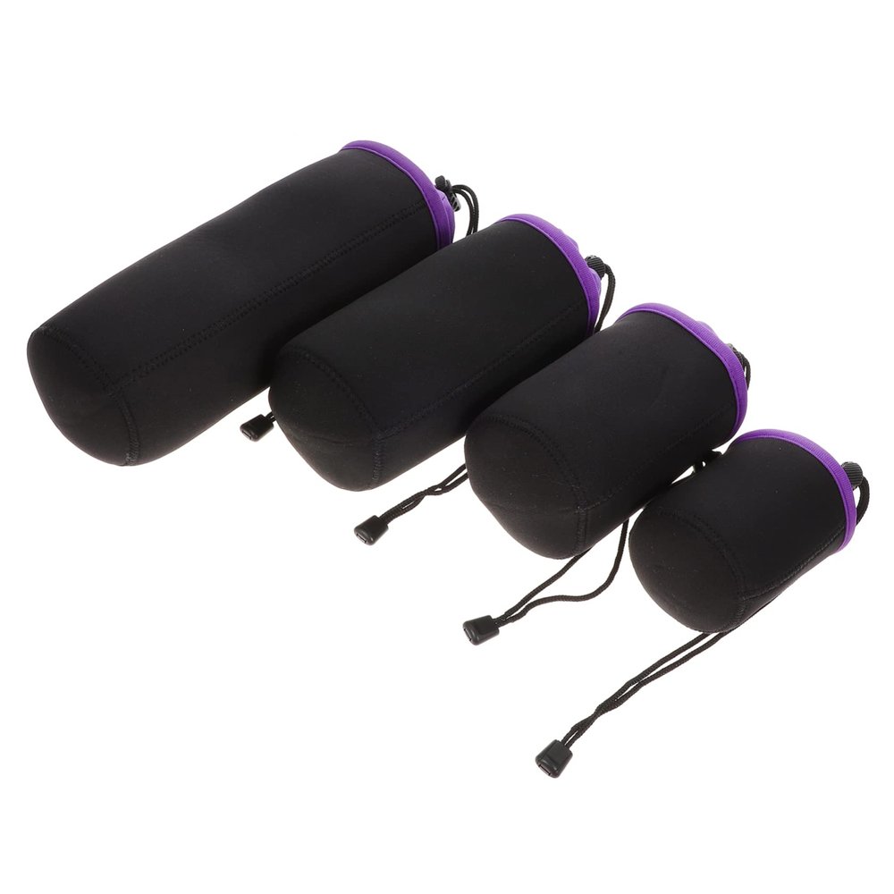 CAXUSD 4pcs Dslr Camera Case Lens Protector Pouch for Outdoor Use Drawstring Design Compatible Lenses