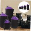CAXUSD 4pcs Dslr Camera Case Lens Protector Pouch for Outdoor Use Drawstring Design Compatible Lenses view 2
