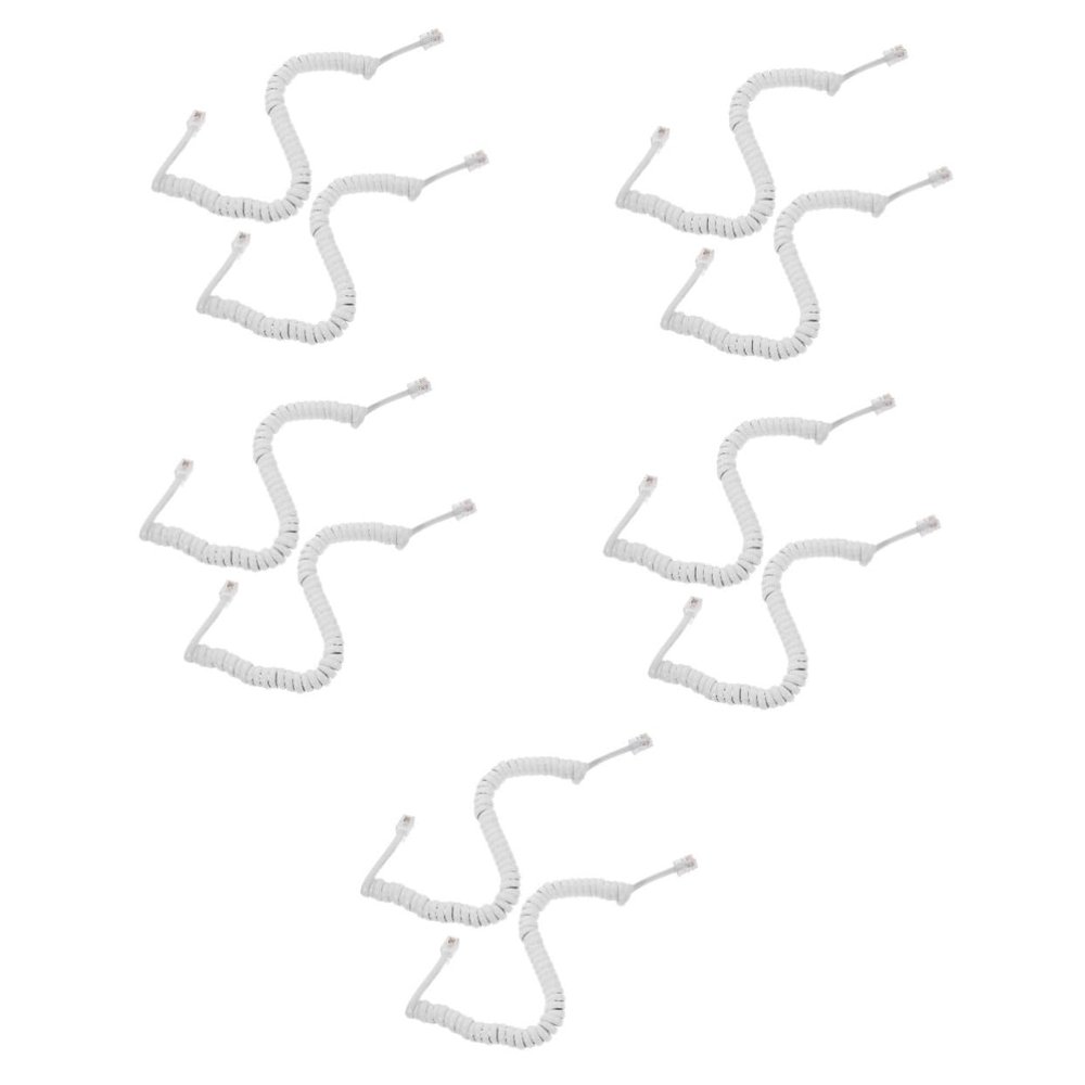 KONTONTY 10pcs Coiled Telephone Cords Flexible Phone Line Cable Sound Quality for Landline Phones Stable Signal Transmission Essential Telephone Accessories