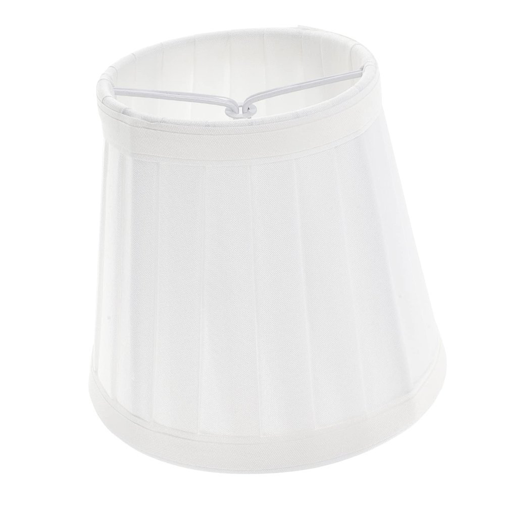 MOBUTOFU Cloth Lampshade Replacement Cover for Chandelier and Wall Lamp Elegant Pleated Design for Decor - Light Protection White
