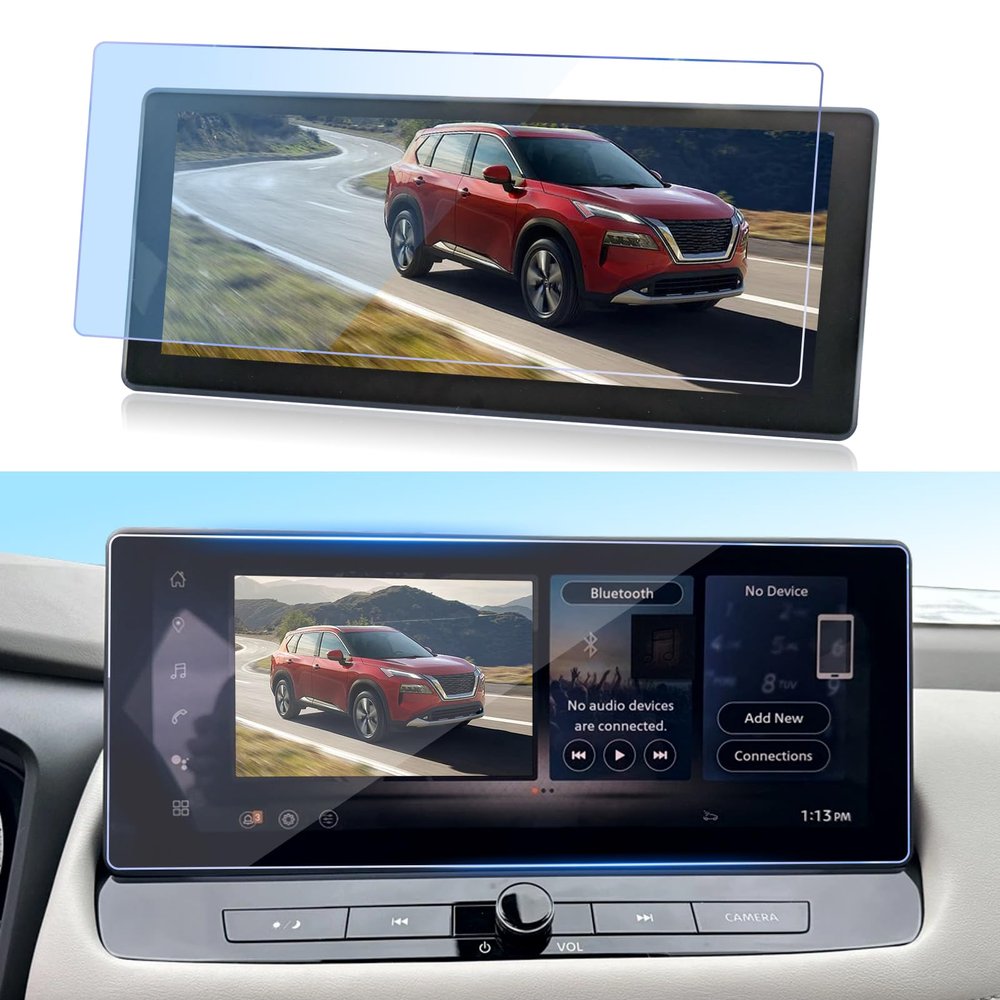 GFJNFG Compatible with 2024 2025 2026 Nissan Rogue Screen Protector 12.3 Inch Touchscreen, For 2024 2025 2026 Nissan Rogue SL/Platinum Accessories Tempered Glass Protective Film Anti Scratch