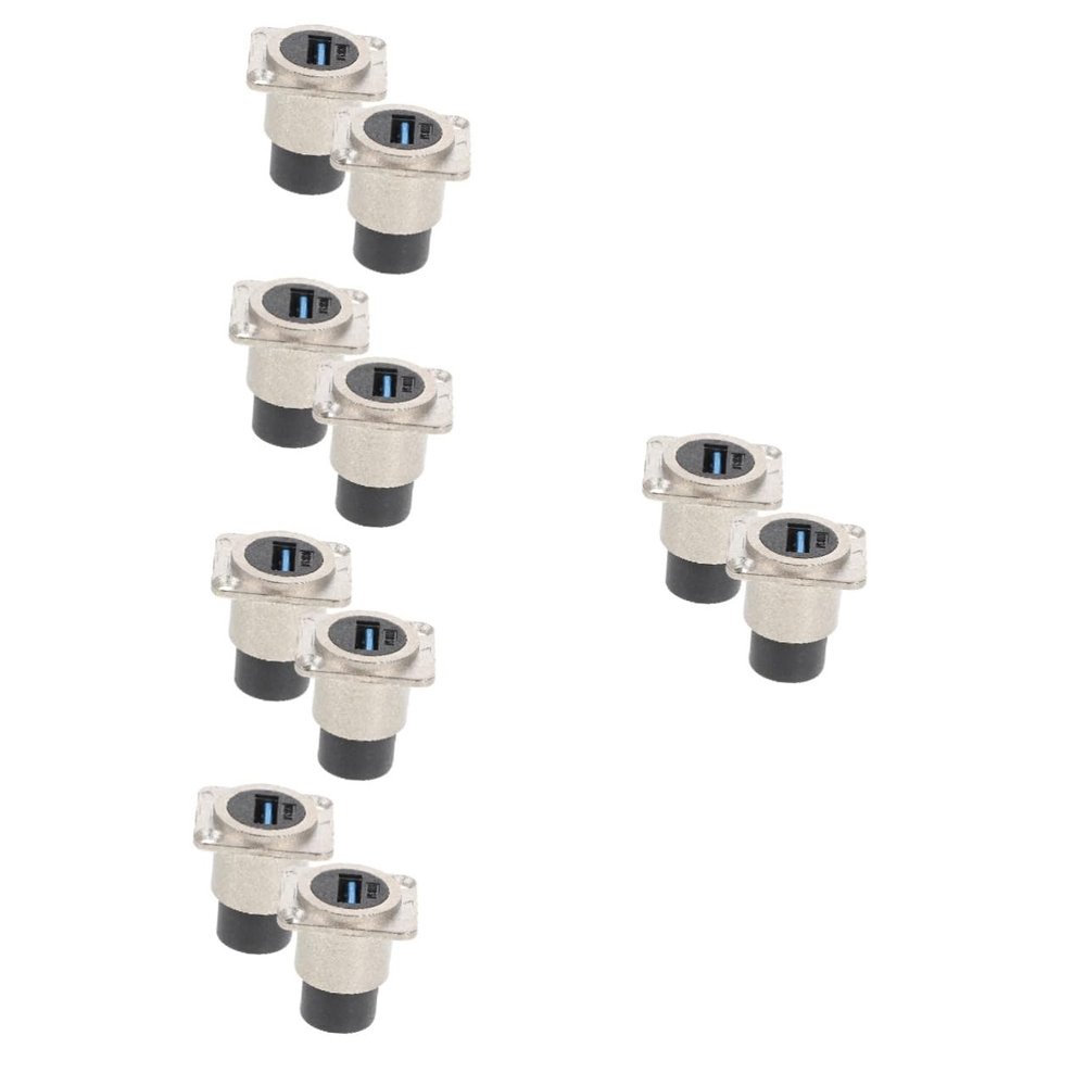 KONTONTY 10pcs USB Connector Panel Mount Pass Through Adapter Female to Female USB Extension