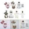 0-1Month Newborn Photography Props Baby Hat Headband with Lace Romper Bodysuits Outfit Infant Girls Photography Clothing view 2